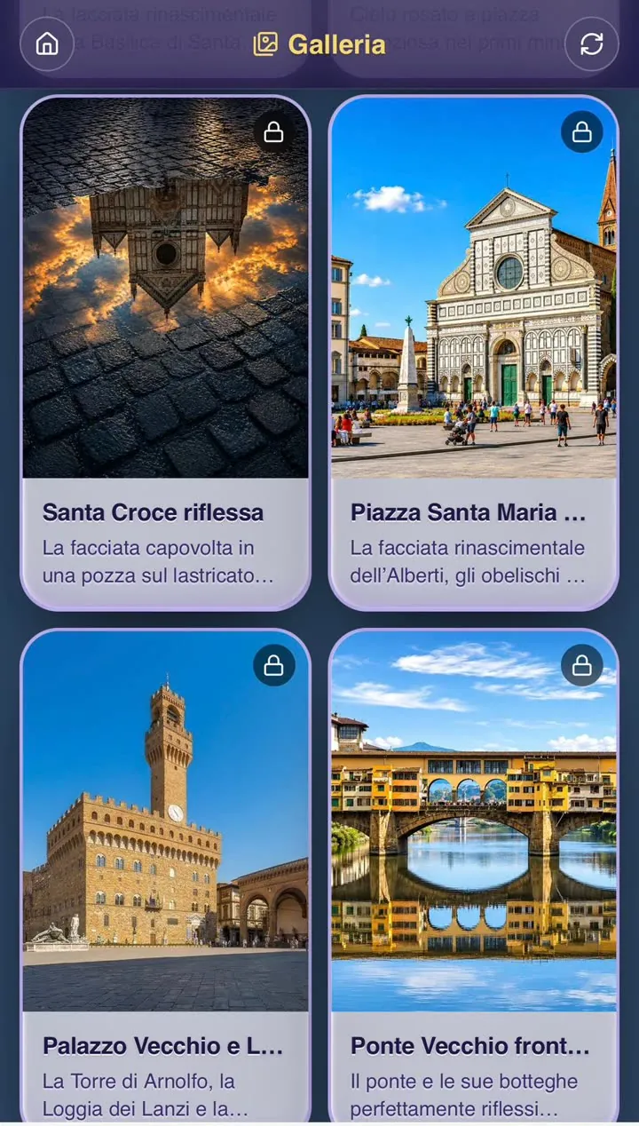 Santa Croce reflejada, Santa Maria Novella y Ponte Vecchio