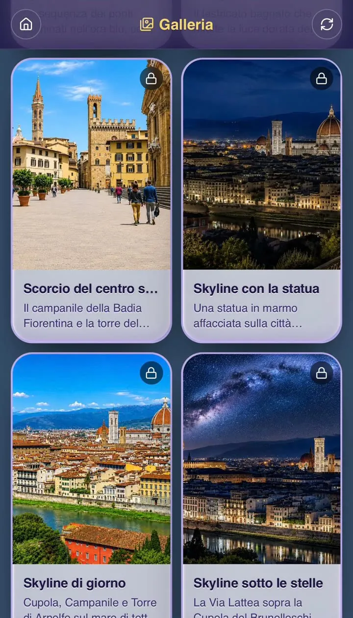 Skyline de Florencia de día y bajo las estrellas
